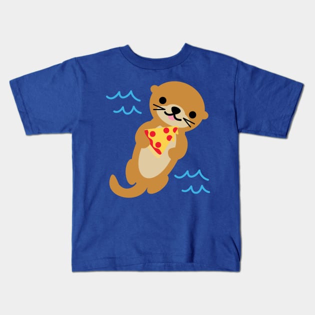 Sea Otter Pizza Kids T-Shirt by BoredInc